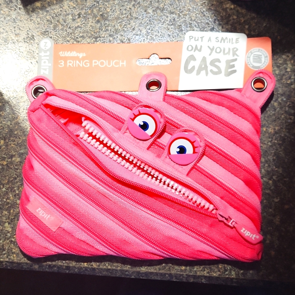 New 3 ring zip pouch